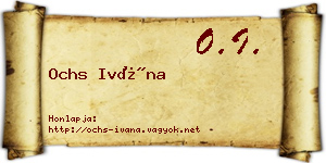 Ochs Ivána névjegykártya